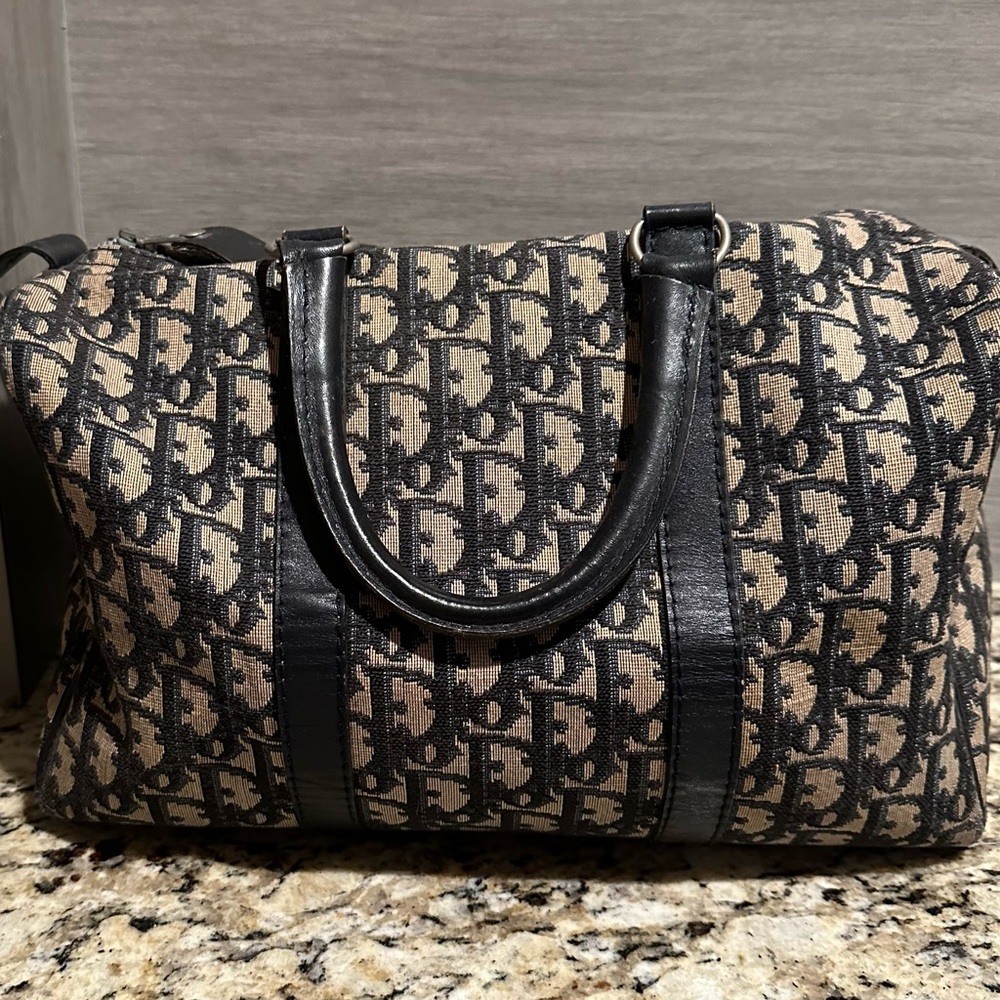Vintage Trotter Boston Bag Diorissimo Canvas Medium